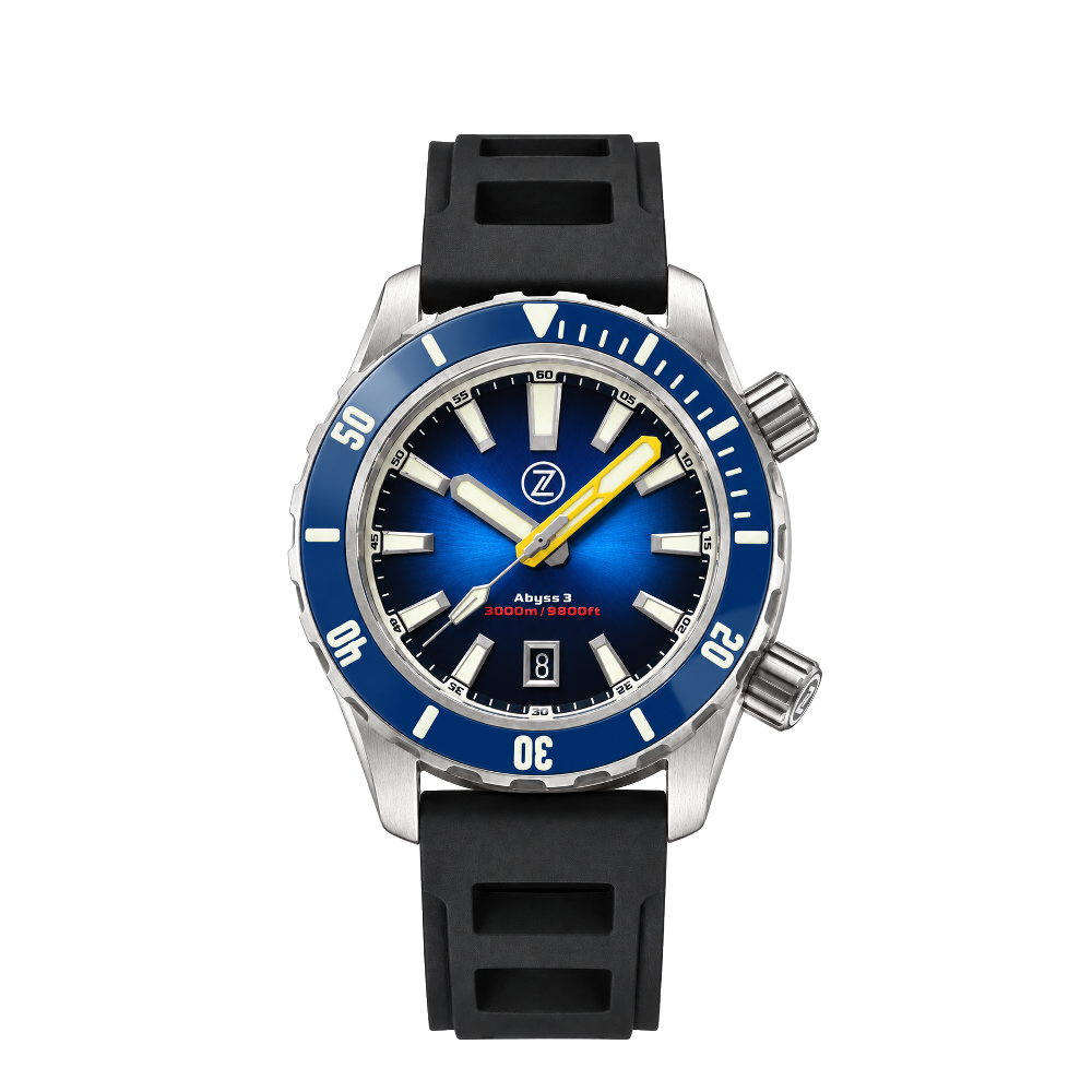 Zelos Zelos Abyss 3 3000m Steel Midnight Blue Blue/Navy Dial Straps