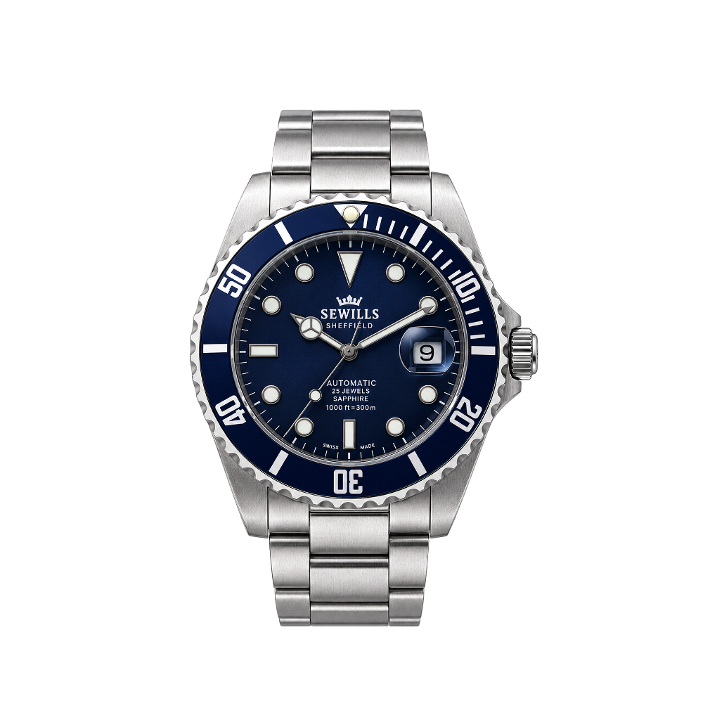 Sewills PROFESSIONAL DIVER PRS-44 Blue/Navy Dial Straps