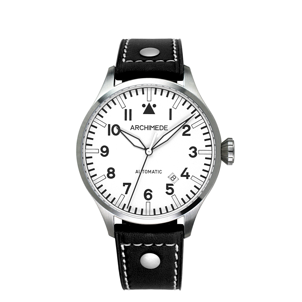 Archimede Archimede PILOT-42-BLUE-WHITE White Dial Straps