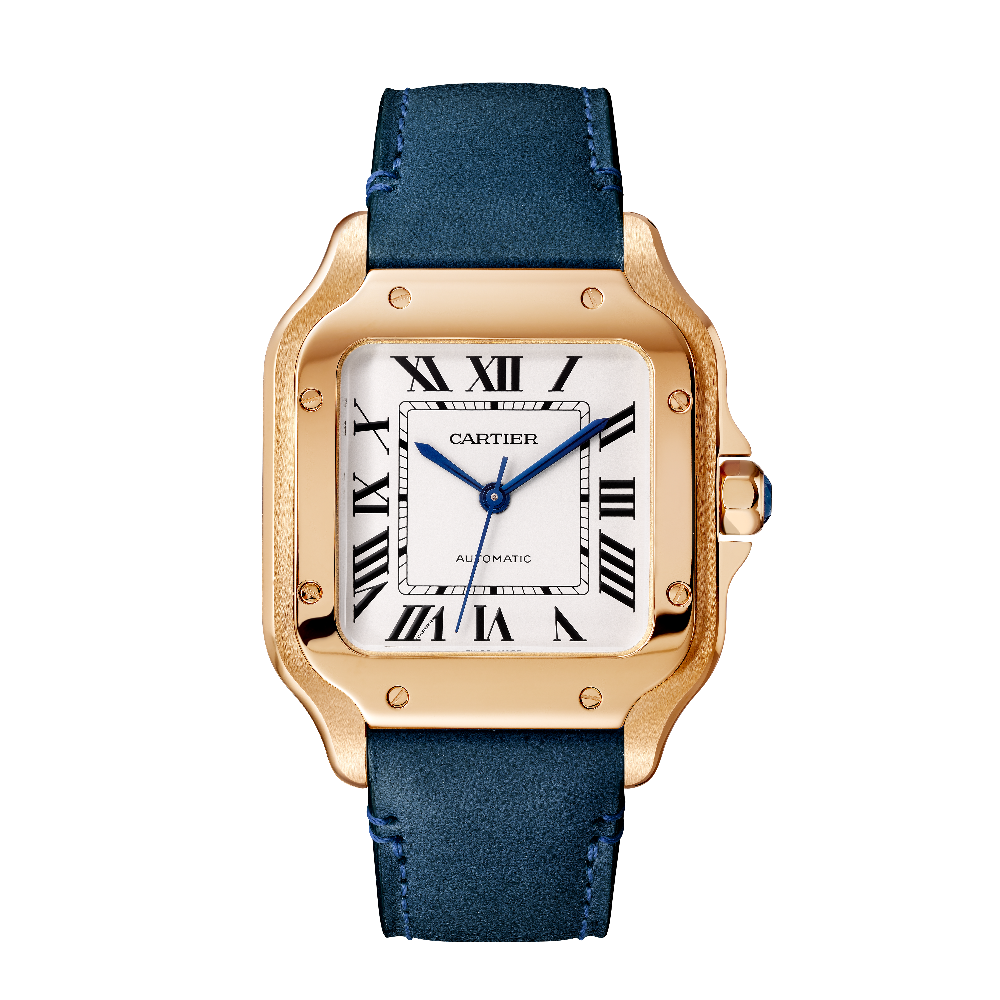 Cartier Santos de Cartier Medium Rose Gold Silver Dial