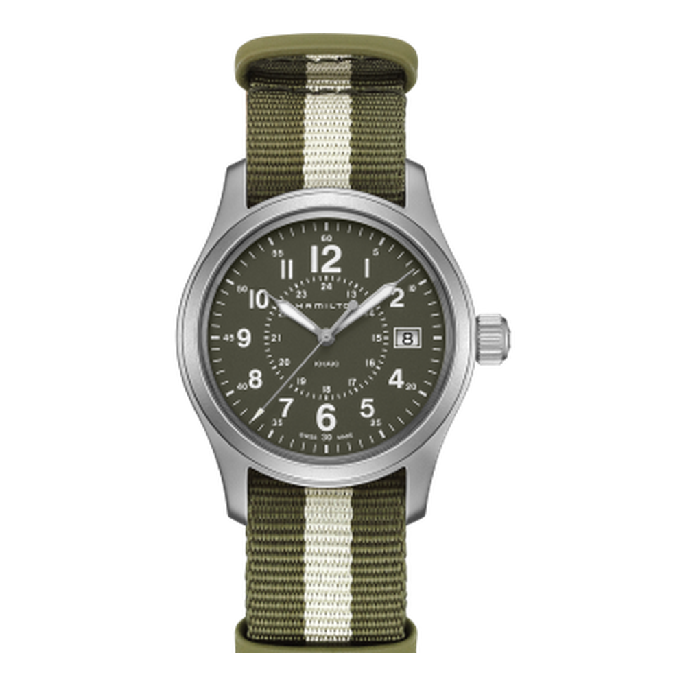 Hamilton Khaki Field Quartz 38 Stainless Steel / Green / NATO
