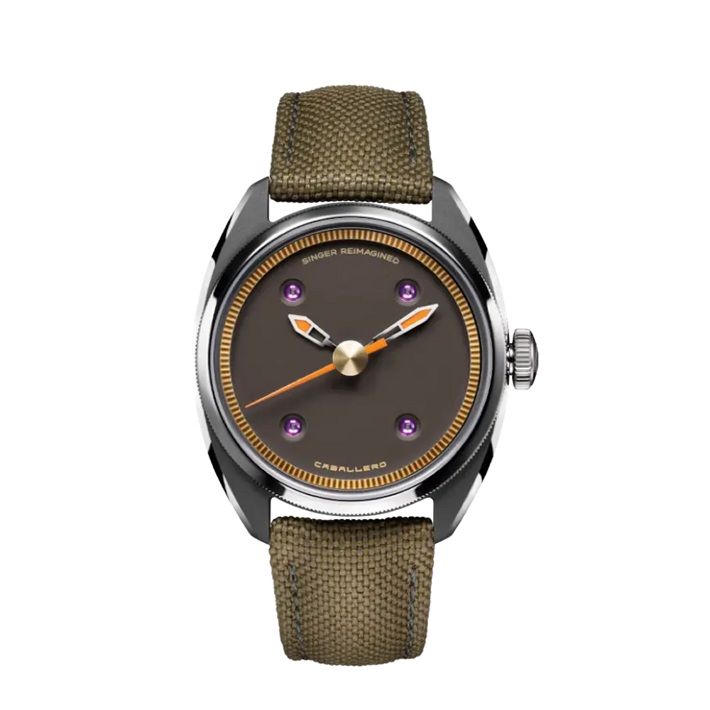 Singer Reimagined Cocoa Brown Titanium Brown / Gold / Orange / Silver / Red Dial Straps