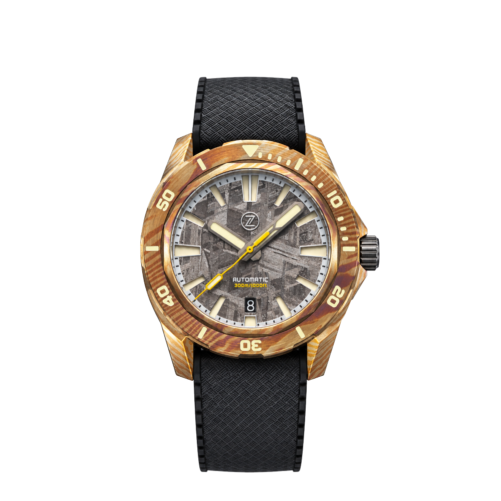 Zelos Zelos Swordfish Yellow Ti-Damascus Meteorite