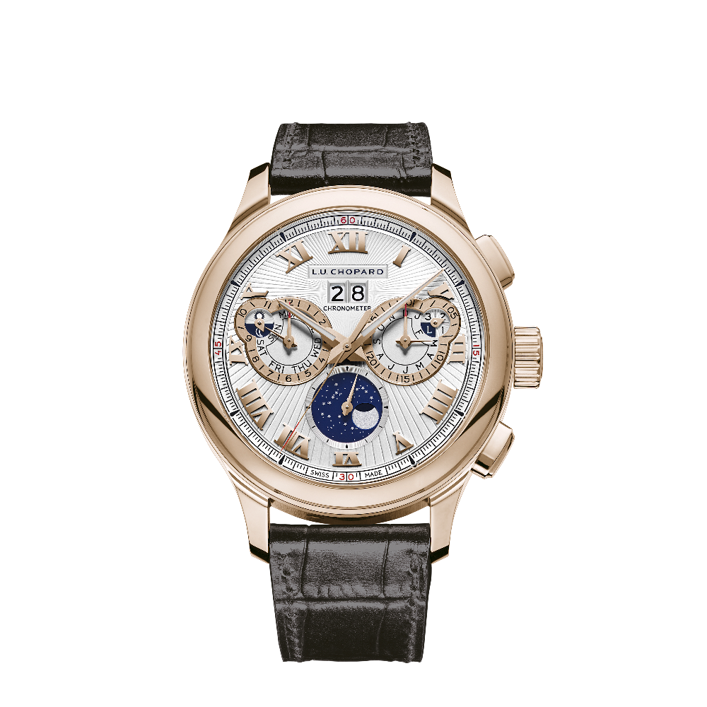 Chopard L.U.C Perpetual Chrono Rose Gold / Silver White Dial Straps