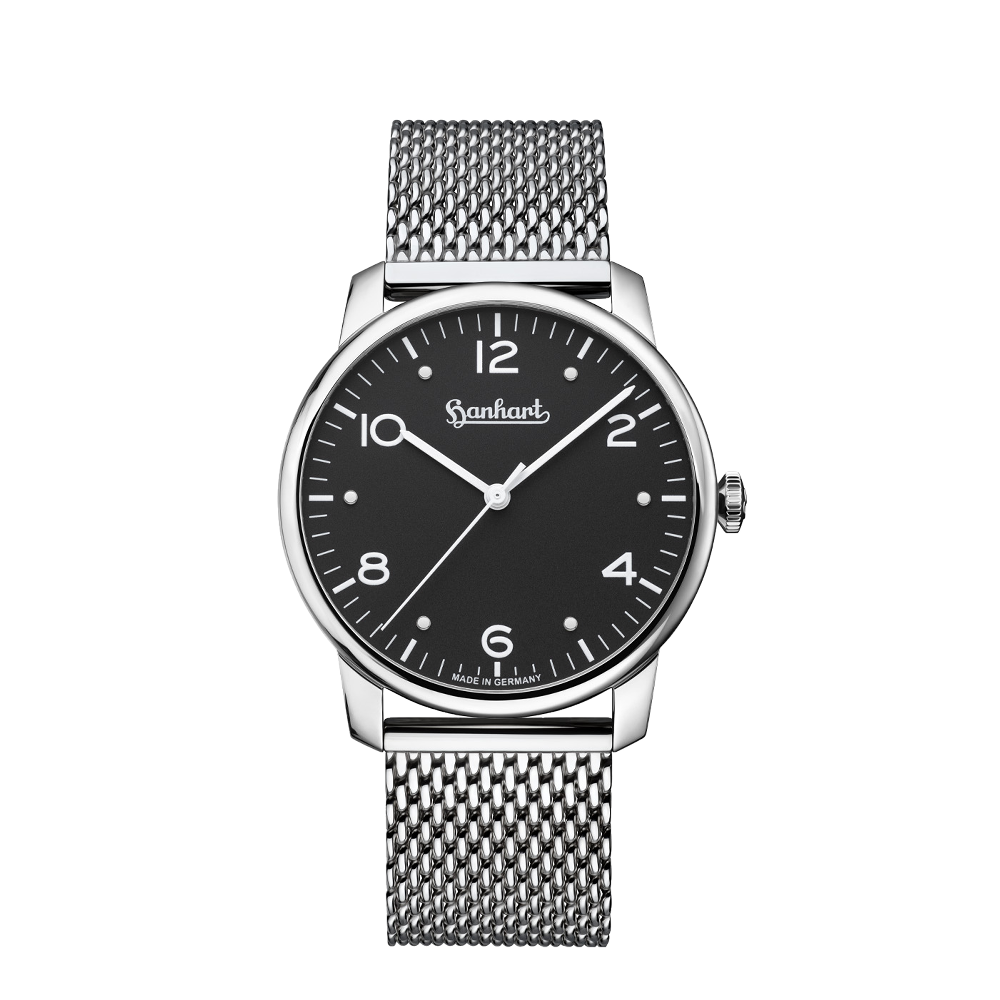 Hanhart Silva Black, 38.5 mm / Milanaise