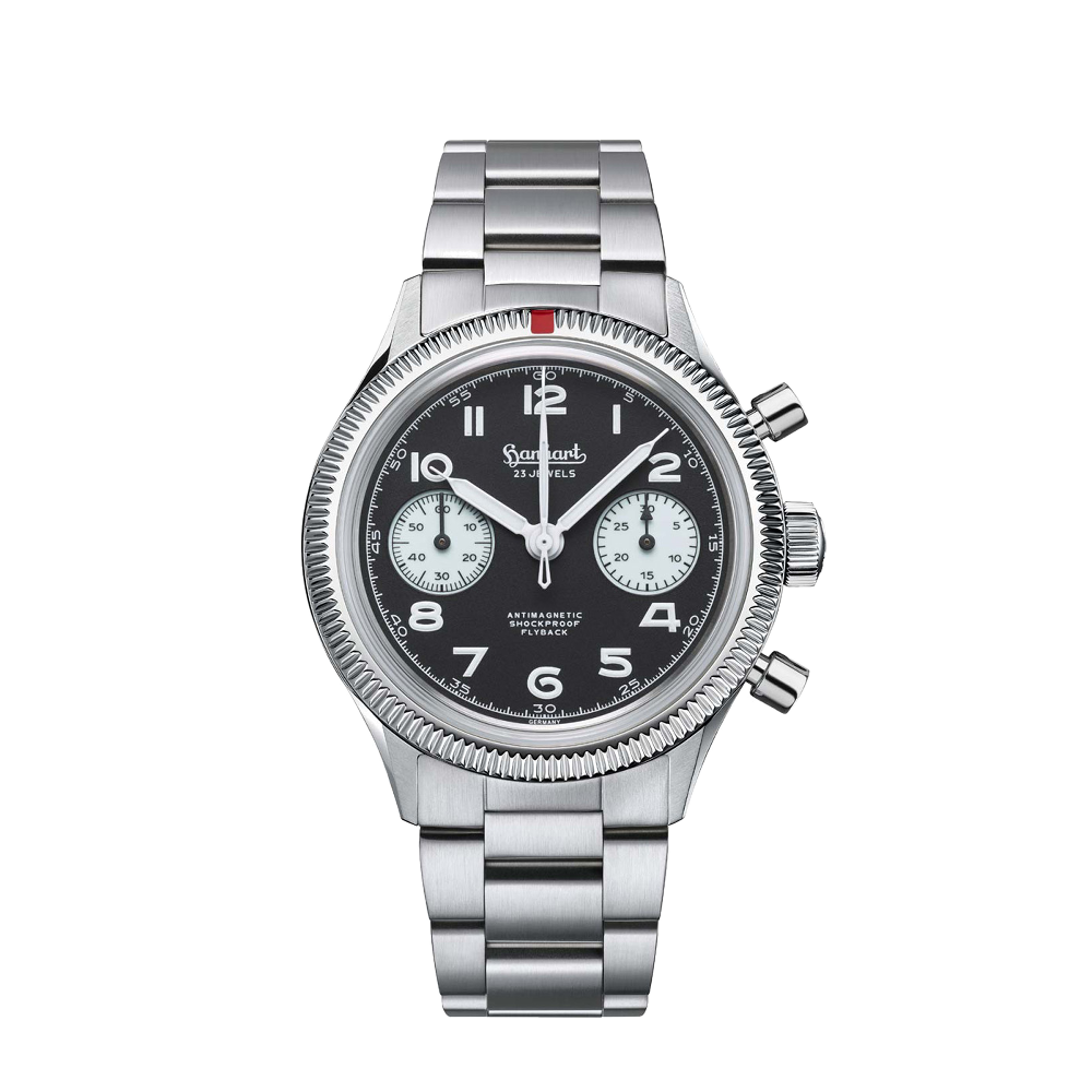 Hanhart 417 ES 1954 Flyback Reverse Panda, 39 mm