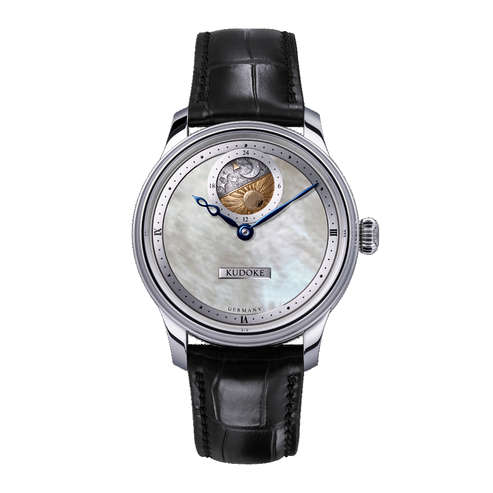 Kudoke 2 Bright Mother of Pearl White / Silver / Blue / Gold / Grey / Black / Cyan Dial Straps