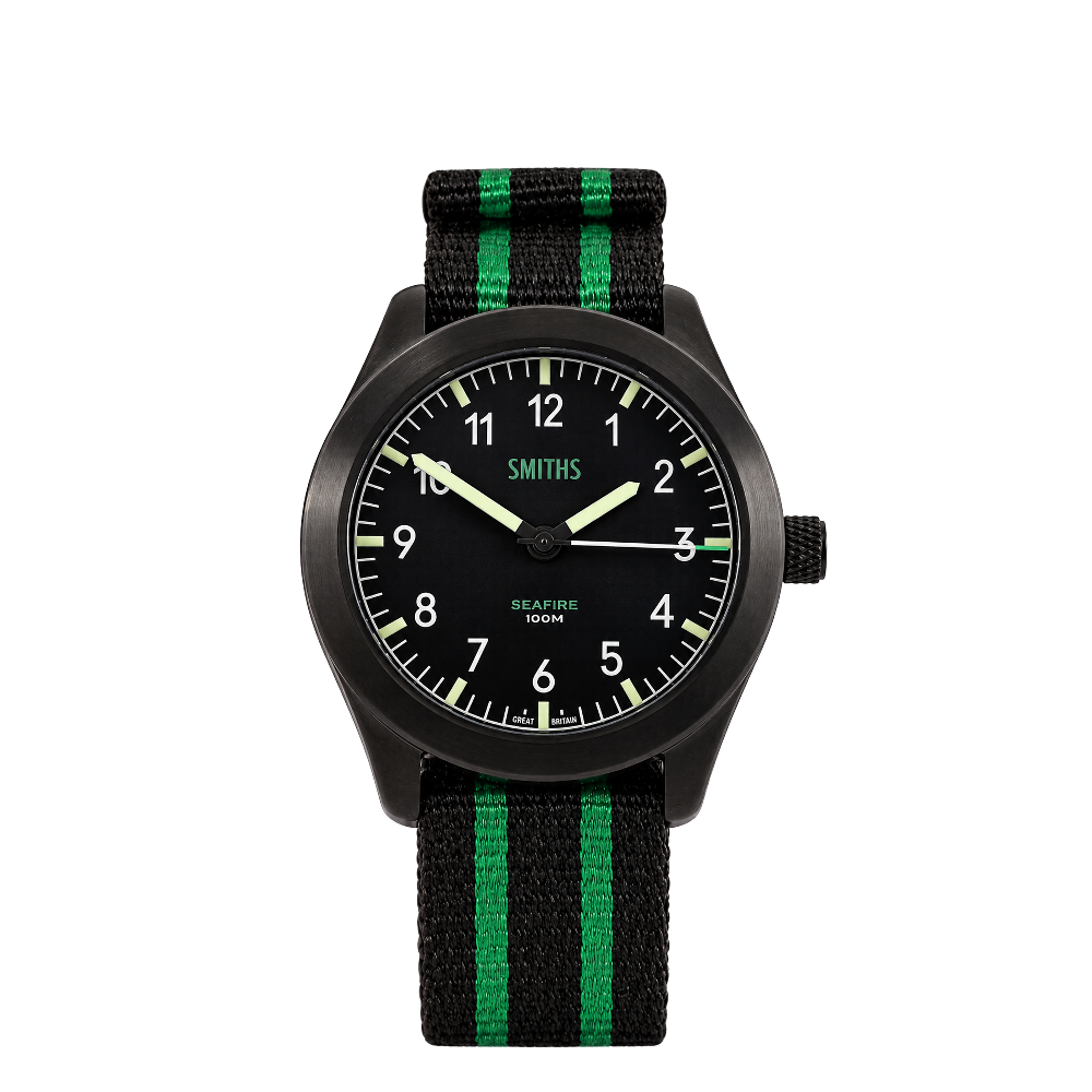 Smiths 'SEAFIRE' PRS-37 Black Dial Straps