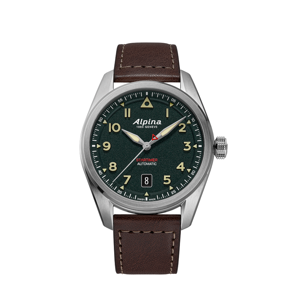 Alpina PILOT AUTOMATIC Green Dial Straps