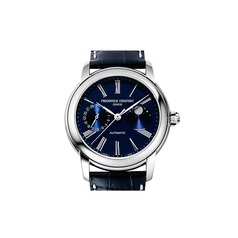 Frederique Constant Classic Moonphase Manufacture Stainless Steel / Blue