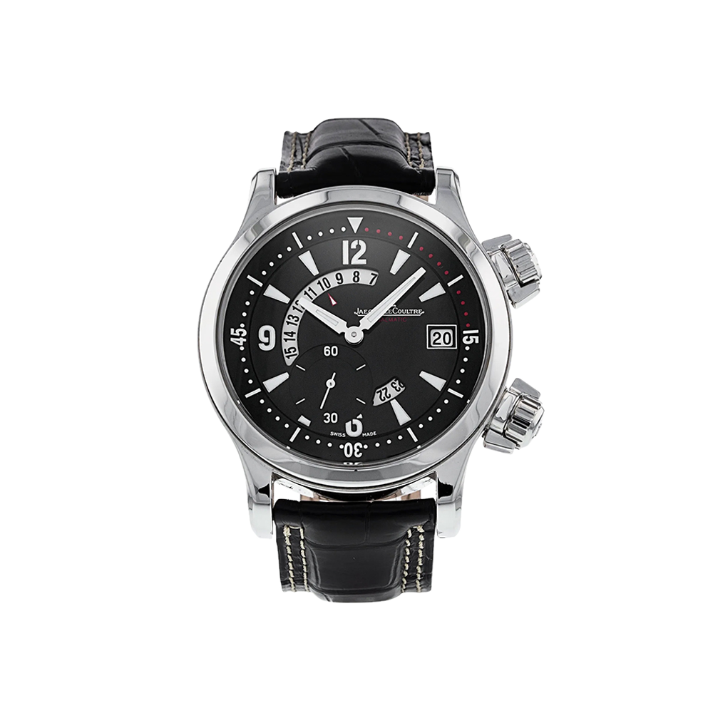 JLC Master Compressor Dualmatic Stainless Steel Black Dial Straps