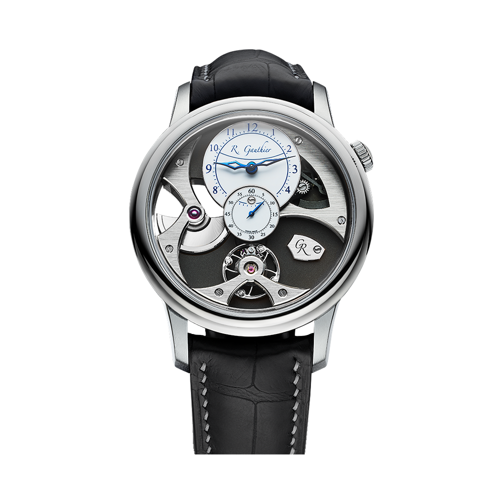 Romain Gauthier Insight Micro-Rotor — Natural Titanium Skeletonised/Openwork Dial Straps