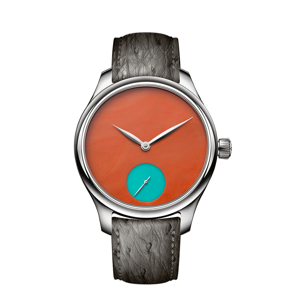 H. Moser & Cie Endeavour Small Seconds Concept POP Deep Orange Coral and Turquoise