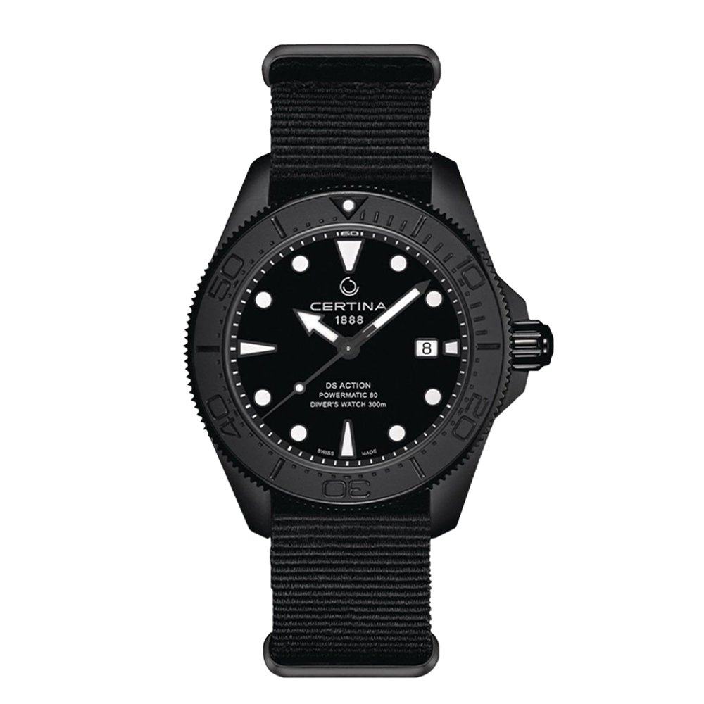 Certina DS Action Diver Powermatic 80 43 PVD / Black / Bracelet