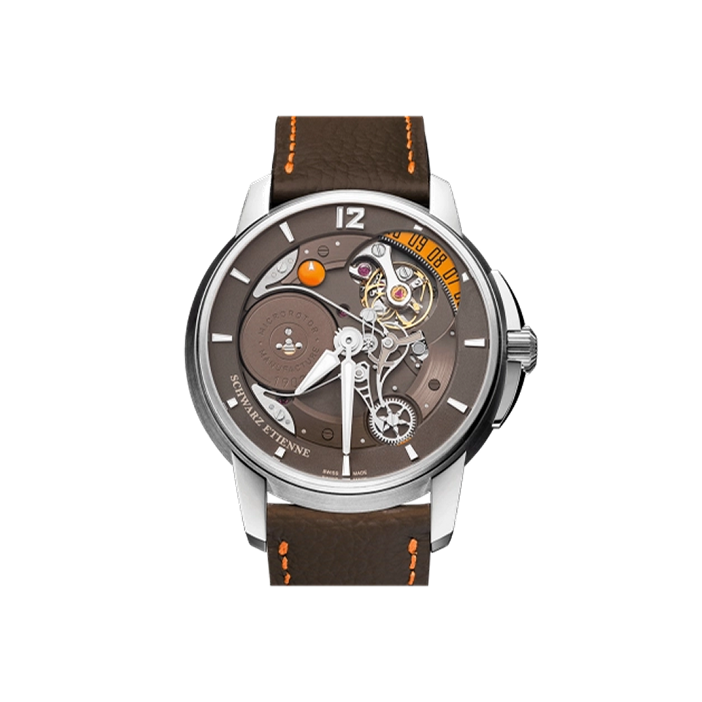 Schwarz Etienne Roswell 08 Stainless Steel / Tobacco Brown / Orange / Silver / White / Gold Dial Straps