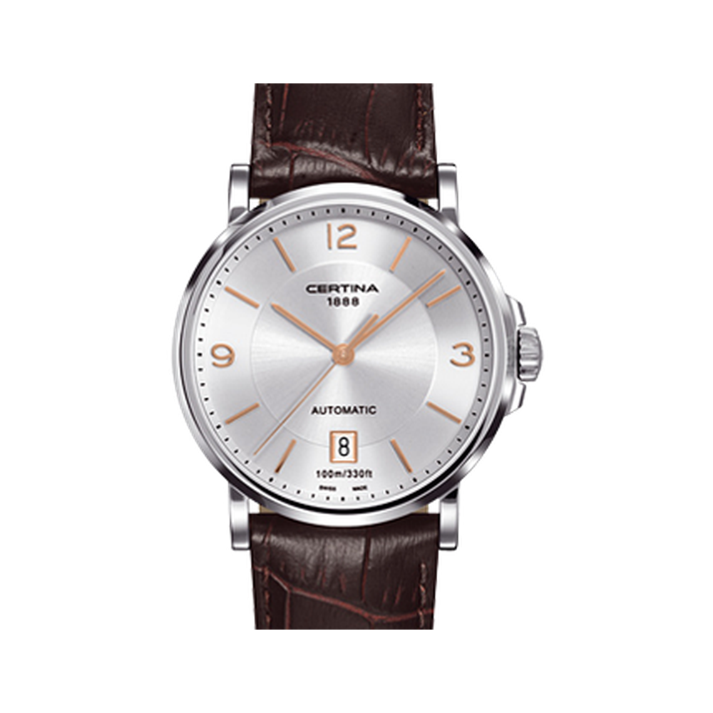 Certina Automatic Silver Rose Gold Indices 38mm