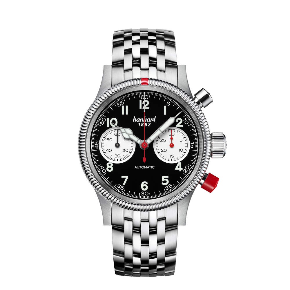 Hanhart PIONEER Mk II Reverse Panda, 40 mm 716.211-6428