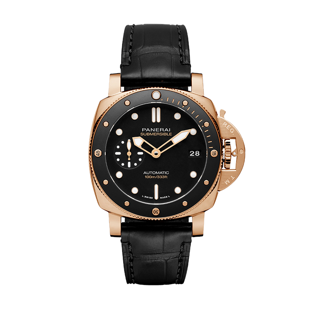 Panerai Luminor Submersible 42 3 Days Automatic Goldtech / Black Black Dial Straps