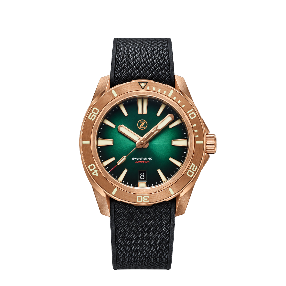 Zelos Zelos Swordfish 40mm Bronze Emerald Green