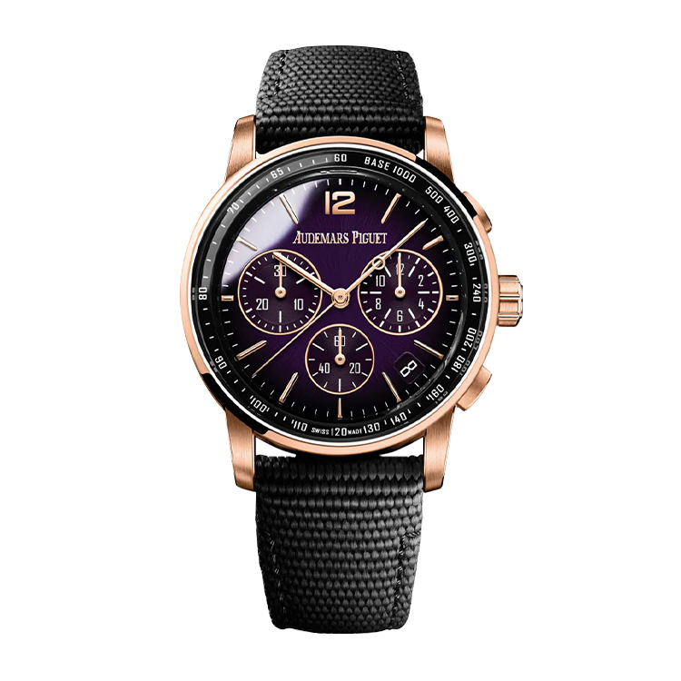 Audemars Piguet Chronograph Selfwinding Pink Gold / Purple / Fabric