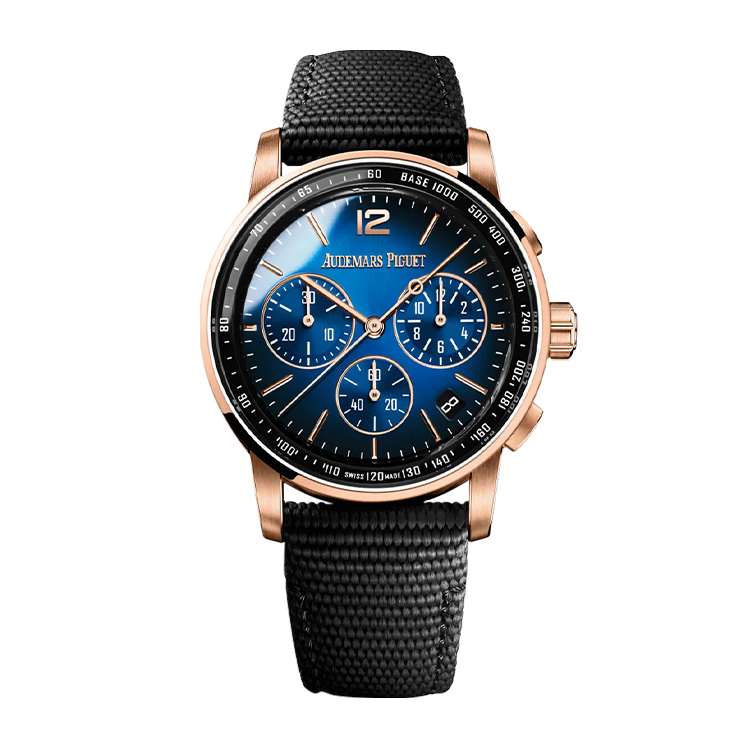 Audemars Piguet Chronograph Selfwinding Pink Gold / Blue / Fabric