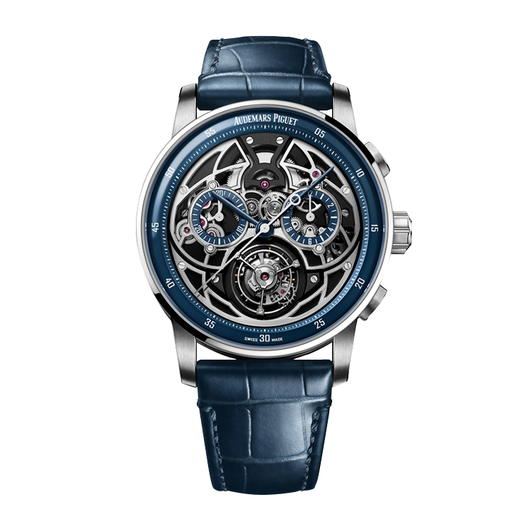 Audemars Piguet Selfwinding Flying Tourbillon Chronograph White Gold / Blue