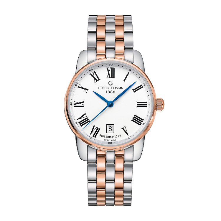 Certina DS Podium Automatic 29 Stainless Steel / Rose Gold PVD / White / Bracelet