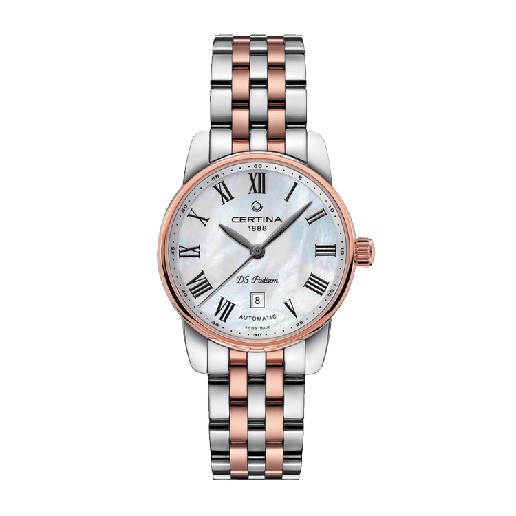 Certina DS Podium Automatic 29 Stainless Steel / Rose Gold PVD / MOP / Bracelet