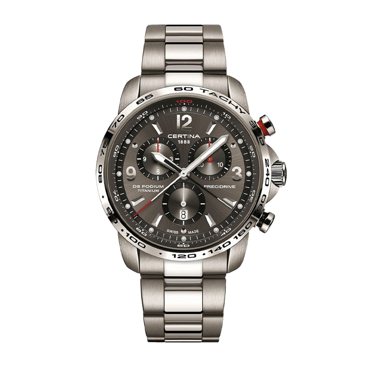 Certina DS Podium Big Size Chrono 1/100 Sec Titanium / Grey