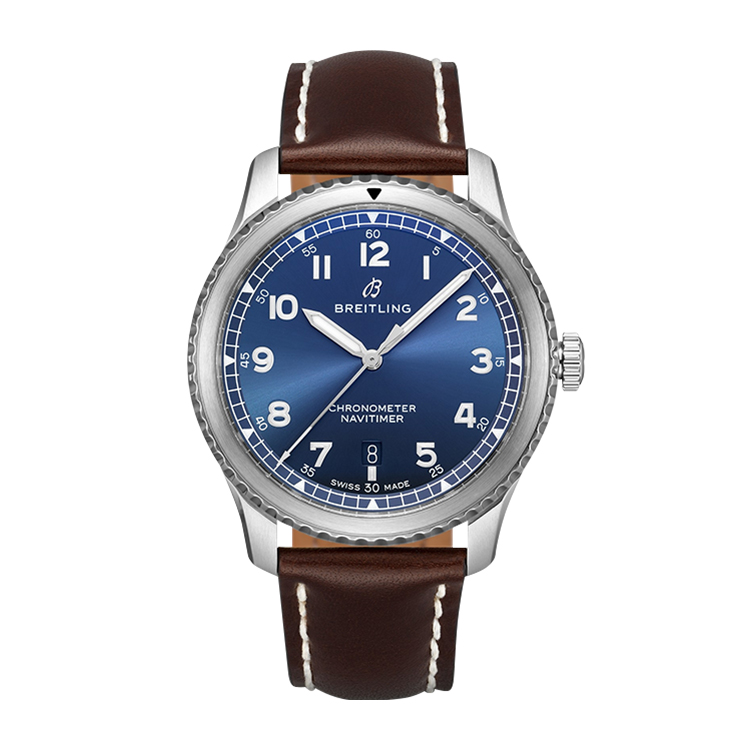 Breitling Automatic 41 Stainless Steel / Blue / Black Calf
