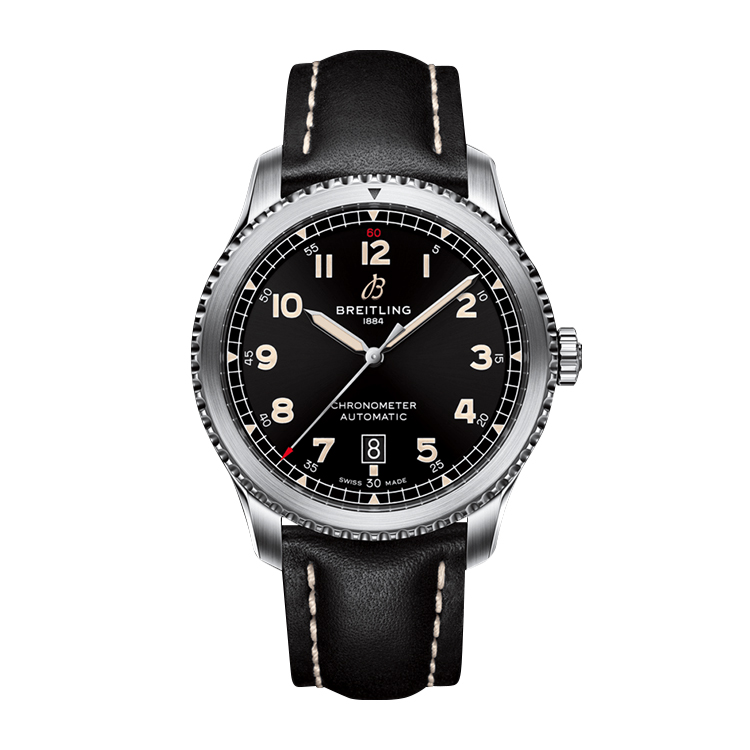 Breitling Automatic 41 Stainless Steel / Black / Calf / Pin