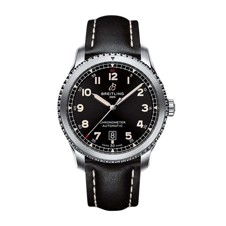 Breitling Automatic 41 Stainless Steel / Black / Calf / Folding