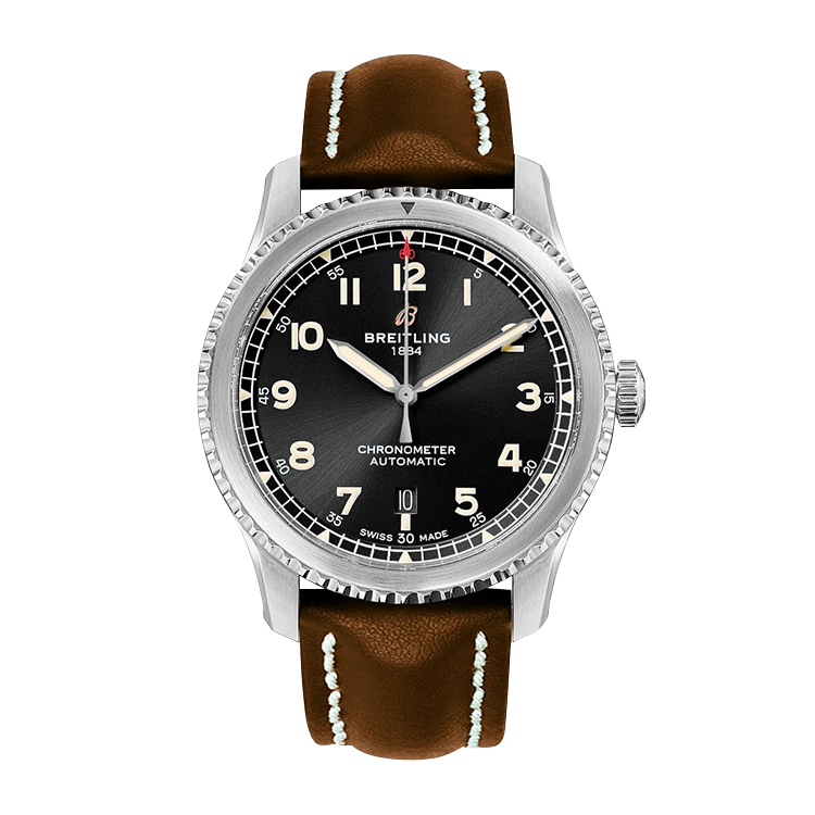 Breitling Automatic 41 Stainless Steel / Black / Calf / Pin