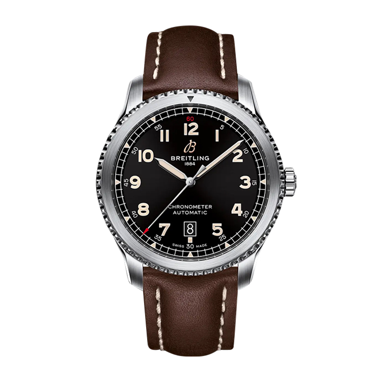 Breitling Automatic 41 Stainless Steel / Black / Calf / Folding