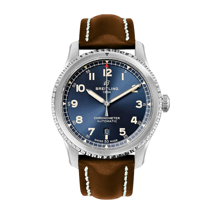 Breitling Automatic 41 Stainless Steel / Blue / Calf / Pin