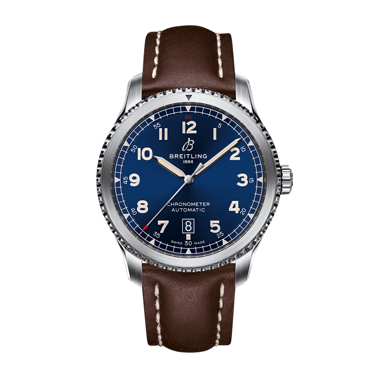 Breitling Automatic 41 Stainless Steel / Blue / Calf / Folding