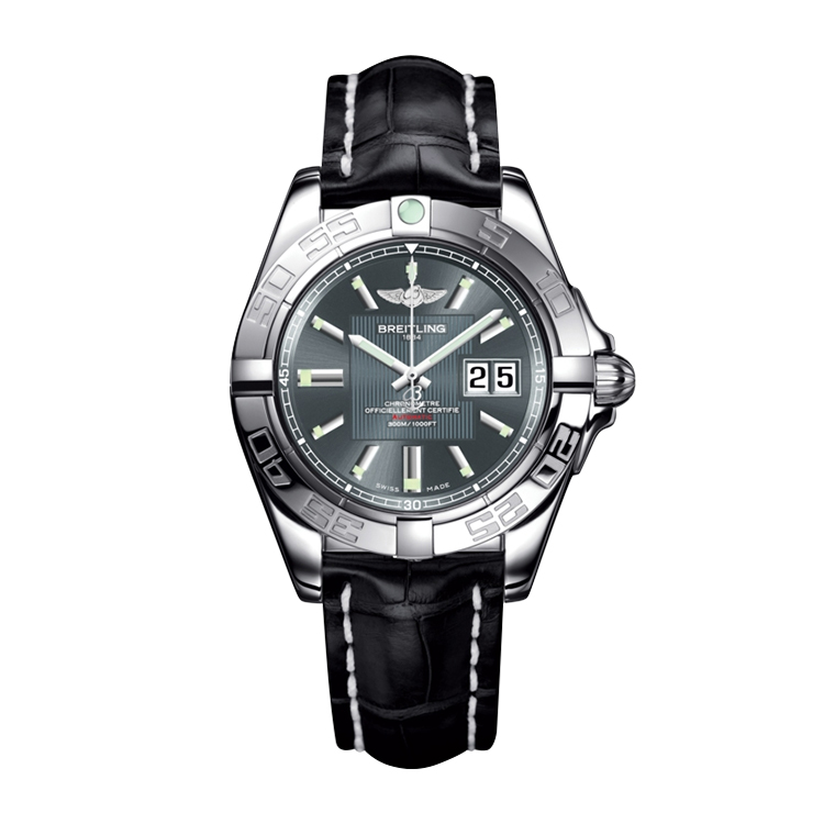 Breitling Stainless Steel / Tomcat Gray / Croco