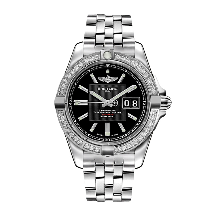 Breitling Stainless Steel / Diamond / Trophy Black