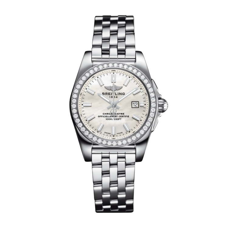 Breitling Stainless Steel / Diamond / Pearl