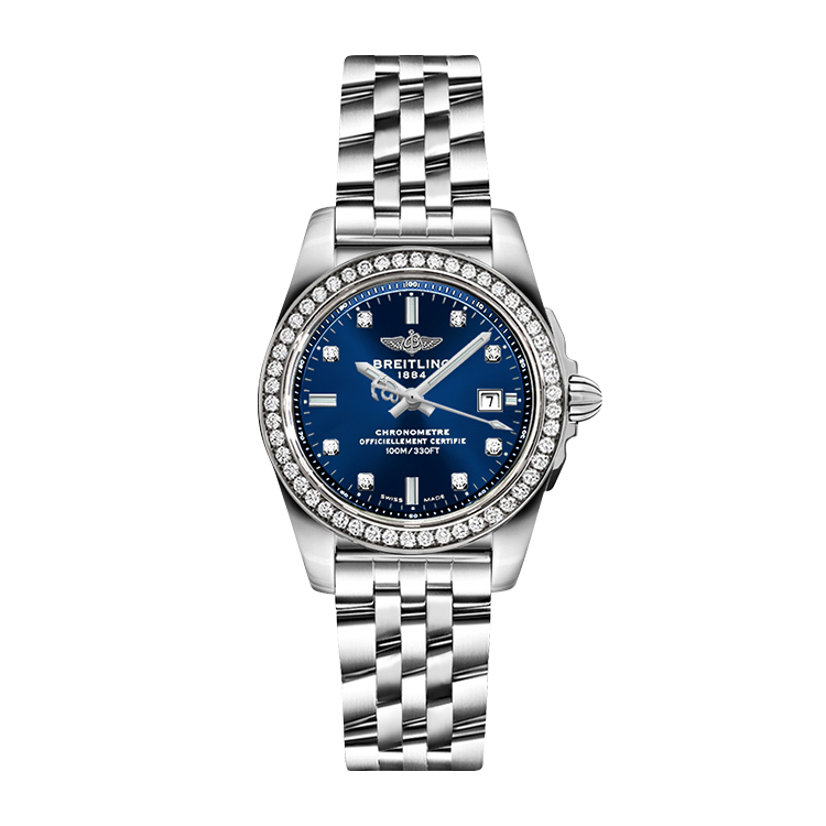 Breitling Stainless Steel / Diamond / Horizon Blue Diamond
