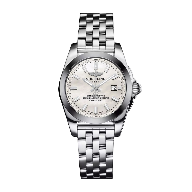 Breitling Stainless Steel / Pearl
