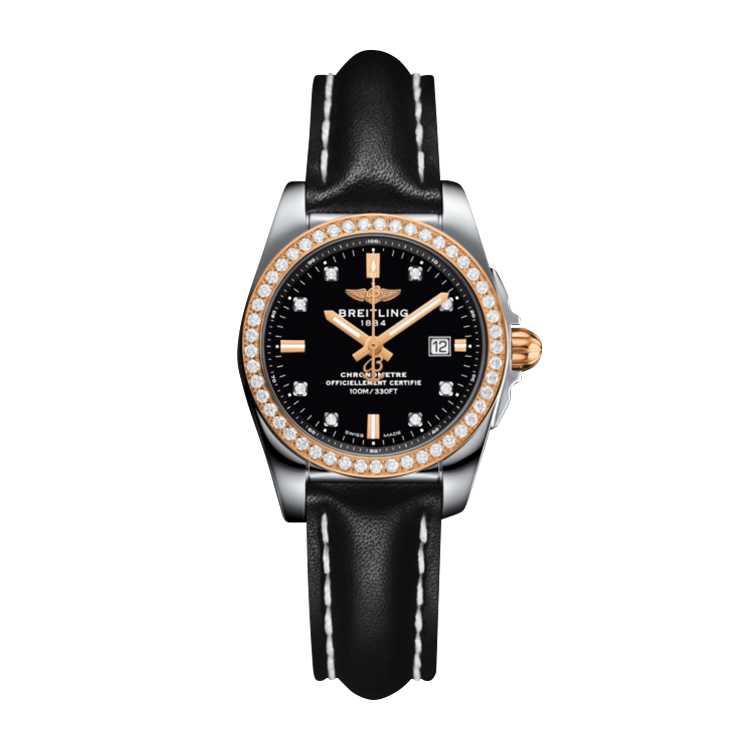 Breitling Stainless Steel / Rose Gold / Diamond / Trophy Black Diamond