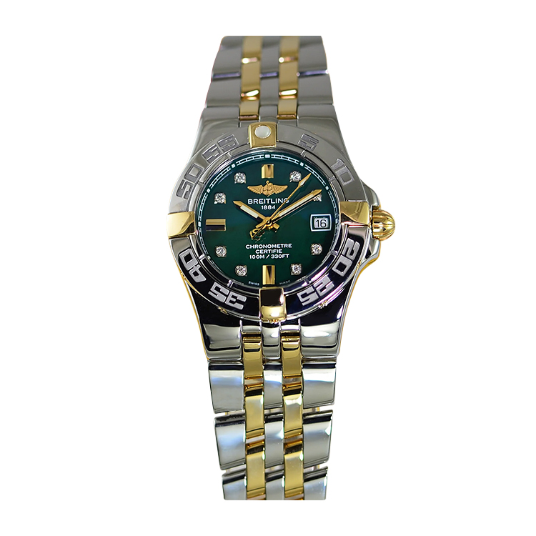 Breitling Two Tone Green / Diamond