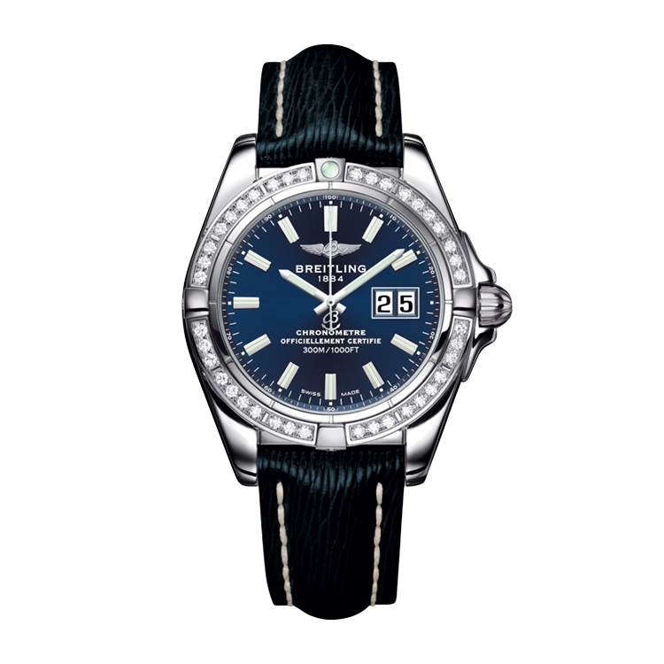 Breitling Stainless Steel / Diamond / Horizon Blue / Sahara