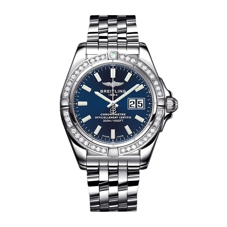 Breitling Stainless Steel / Diamond / Horizon Blue