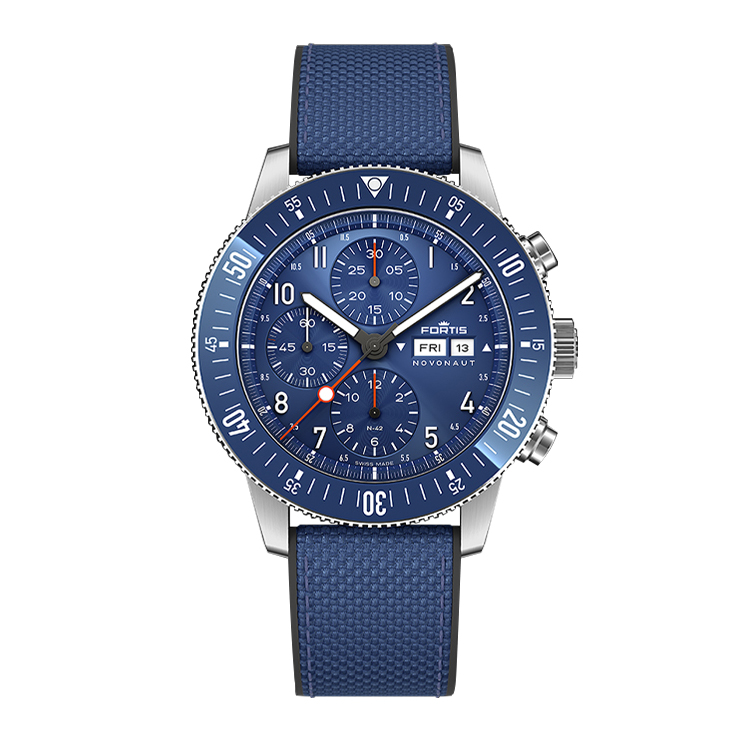 Fortis Novonaut N-42 Cobalt Blue Edition / Hybrid Strap