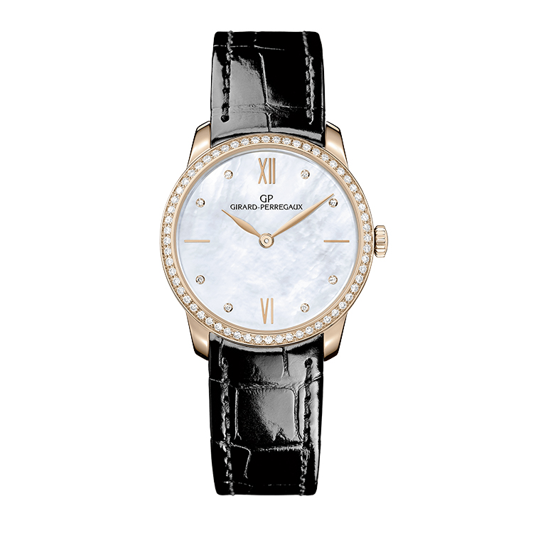 Girard-Perregaux 1966 30mm Pink Gold / Diamond / MOP / Alligator