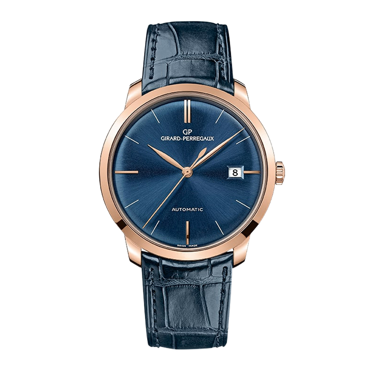 Girard-Perregaux 1966 38 Pink Gold / Blue / Alligator