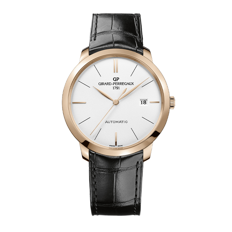 Girard-Perregaux 1966 40 Pink Gold Black Alligator Strap