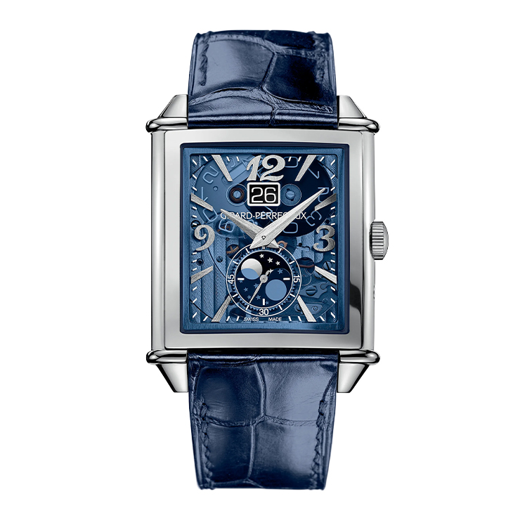 Girard-Perregaux Vintage 1945 XXL Large Date and Moonphases Stainless Steel / Blue Polycrystalline